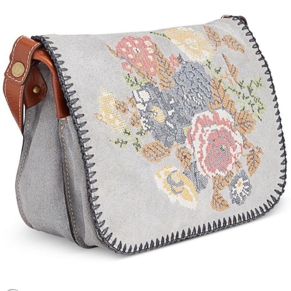 Patricia Nash Handbags - PATRICIA NASH Cross Stitch Positano Floral Saddle Bag
